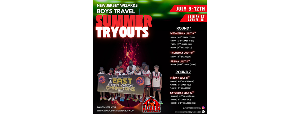 AAU SUMMER BOYS Tryouts (2nd - HS) 