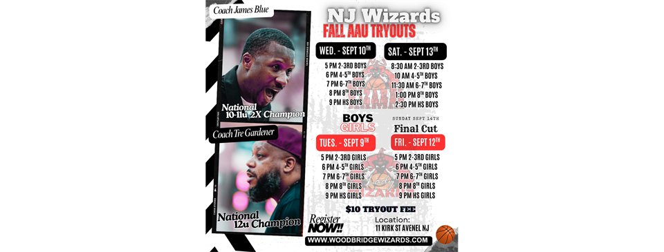 AAU FALL BOYS Tryouts (2nd - HS) 