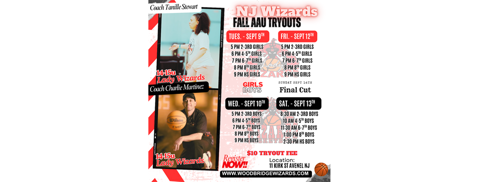 AAU FALL GIRLS Tryouts (2nd - HS) 