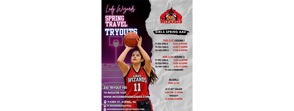 AAU SPRING GIRLS Tryouts (2nd - HS) 